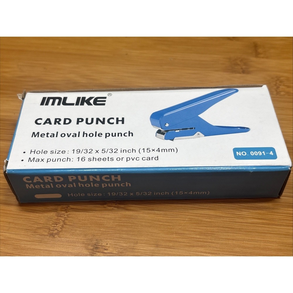 Imlike Handheld Badge Slot Hole Punch. 19/32" x 5/32" Hole
